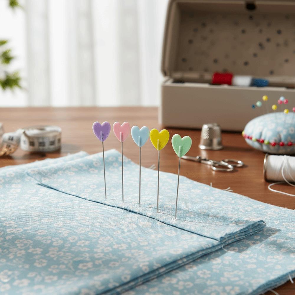 200 ST/LÅDA Flerfärgade Sömnadsmärkare Nål Professionell Precision Fästnål DIY Kärlekshjärtan Patchworknålar Sömmerska