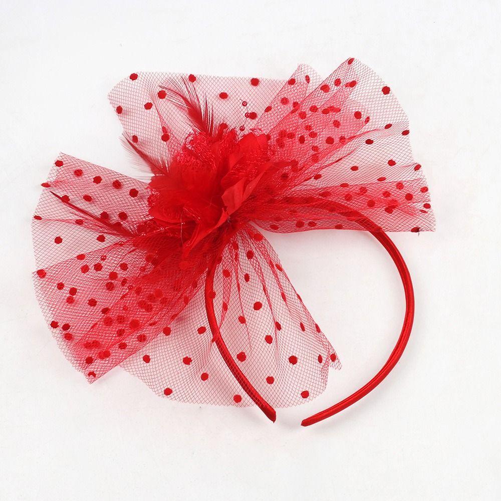 Elegant Mesh Flower Headband Exquisite Feather Hairpiece 1920s Hair Accessories Photography