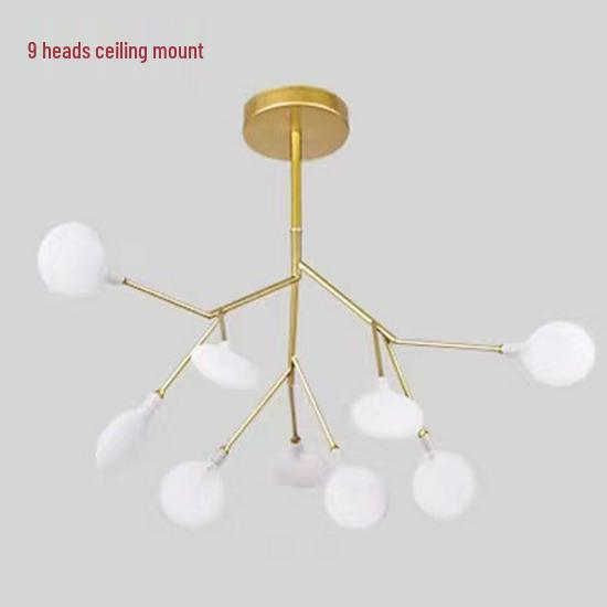 Firefly Branch Nordic Chandelier: Modern Minimalist Lighting for Living Rooms, Restaurants, and Bedrooms