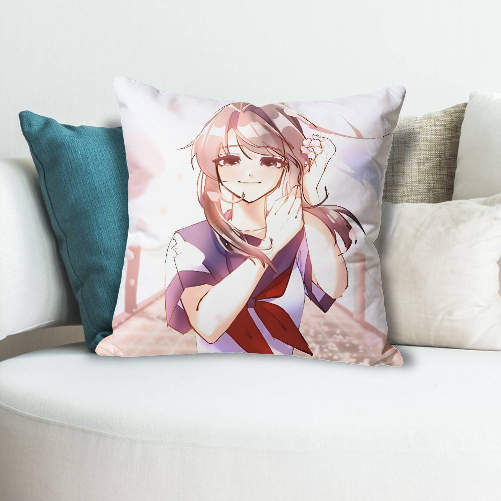 

YYandere SSimulator Game Anime Celebrity Merchandise AllMatch Printed Pillow Case Sofa Car Office Room Decoration Protector 30x30 cm