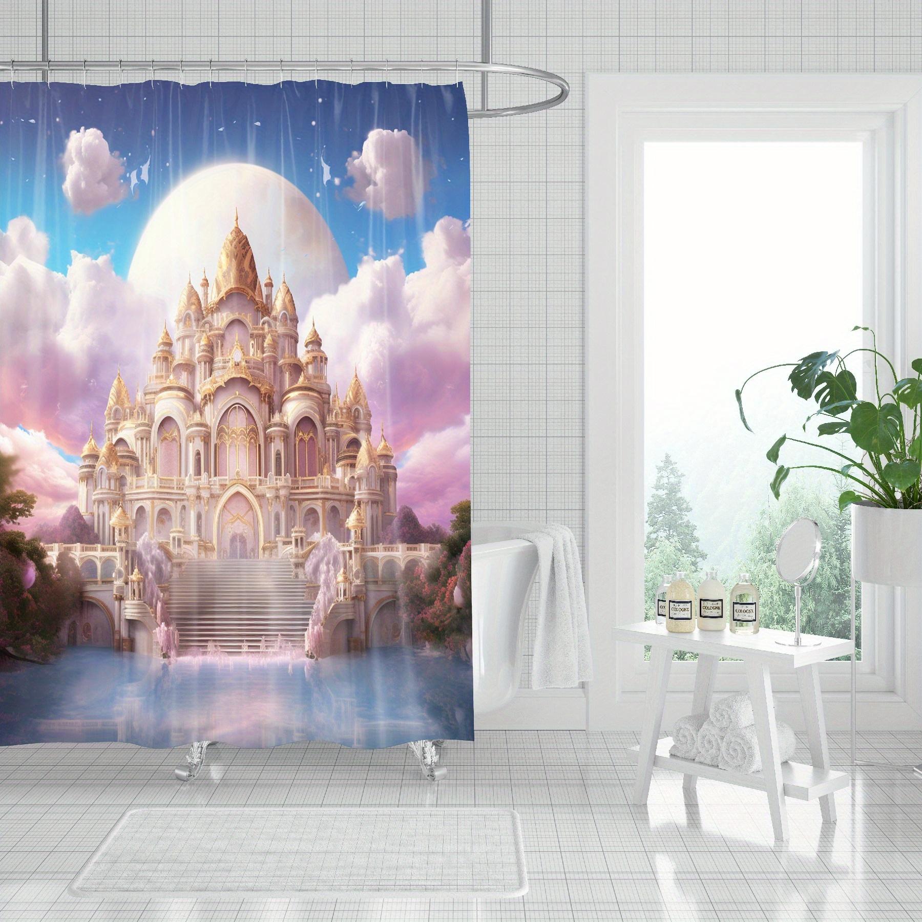 

Moon Before Castle Shower Curtain, Made Of Durable Polyester Material, Multiple Sizes Available, Perfect For Bathroom Decoration W60H190(CM)-1 Pcs