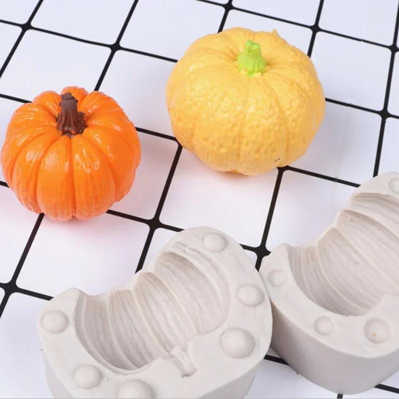 Wholesale Halloween Pumpkin Shape Cake Candles Resin Mould Aromatherapy Plaster 3D Silicone Mold Kitchen Baking Tool Decoration