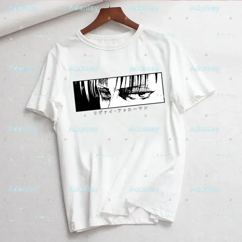 

Levi Ackerman Eye Woman Print Harajuku Летние футболки с аниме «Атака титанов», повседневные футболки с круглым вырезом и коротким рукавом, Прямая поставка M