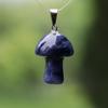 2cm Natural Crystal Jade & Pink Tiger Eye Mushroom Necklace Pendant