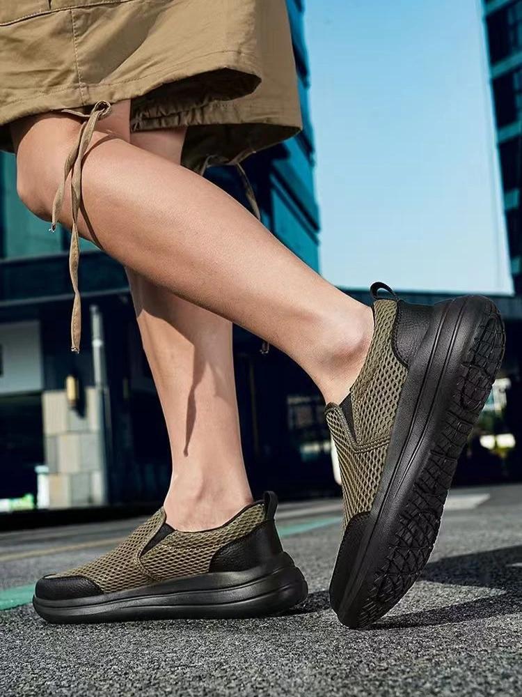 Fashion Male Shoe Slip-on Korean Style Breathable Running Sneakers Mesh Fashion 2025 In Promotion Without Leather New Men's Casual Shoes