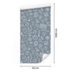 Wallpaper School Supplies Blue and Light Gray 50x1000