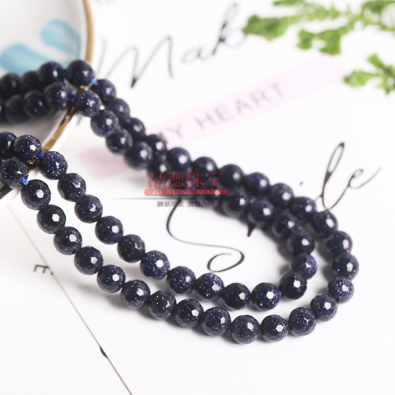 Blue Sandstone Beads for DIY Bracelets - Starry Sky Wishing Stone Accessories