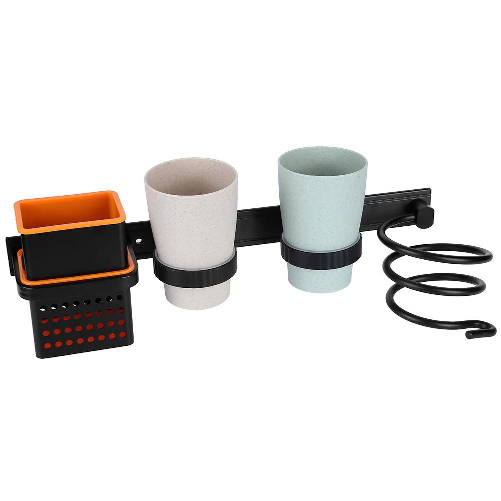 Multifunctional Space Aluminum Bathroom Storage Rack Hair Dryer Toothbrush Holder