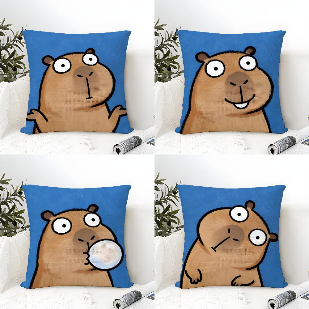 Cute Cartoon Capybara Pillow Case Home Living Room Decoration Linen Pillow Cases Cushion Cover