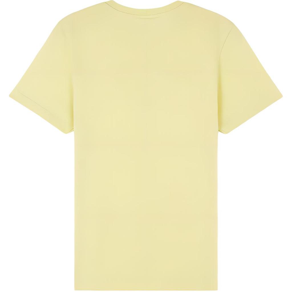 Maison Kitsune Ss24 Baby Fox Series Solid Color Logo Crew Neck Short Sleeve Regular T-Shirt Women Tops Yellow MW00122KJ0008-P712