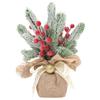 26/30CM Artificial Christmas Tree Table Decoration Simulation Red Berries Pinecone for Home Office Decor 2025 New Year Gift
