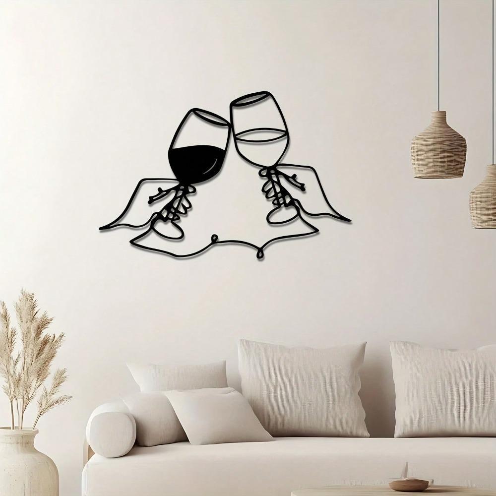 Handmade Metal Wall Art Wine Theme Iron Sculpture Grape Design Home Decor Gift