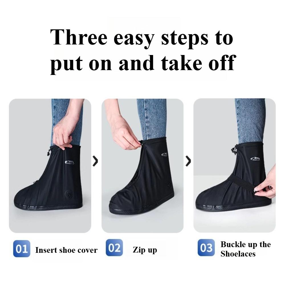 Thickened PVC Rain Shoe Cover Waterproof Anti Slip Wear Resistant Outdoor Sand Proof Riding Foot Protector for Rainy Days