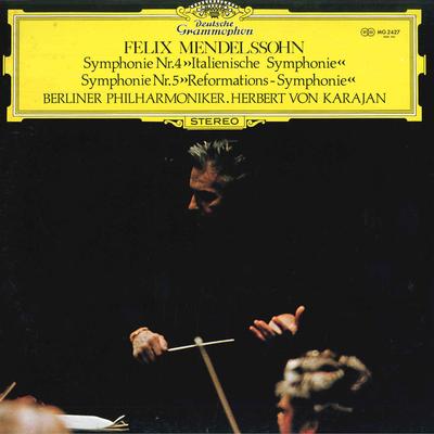 LP Record HERBERT VON KARAJAN BERLINER PHILH  Felix Mendelssohn Bartholdy Sympho MG2427 DEUTSCHE GRAMMO 1974 Japan Obi Classical Used