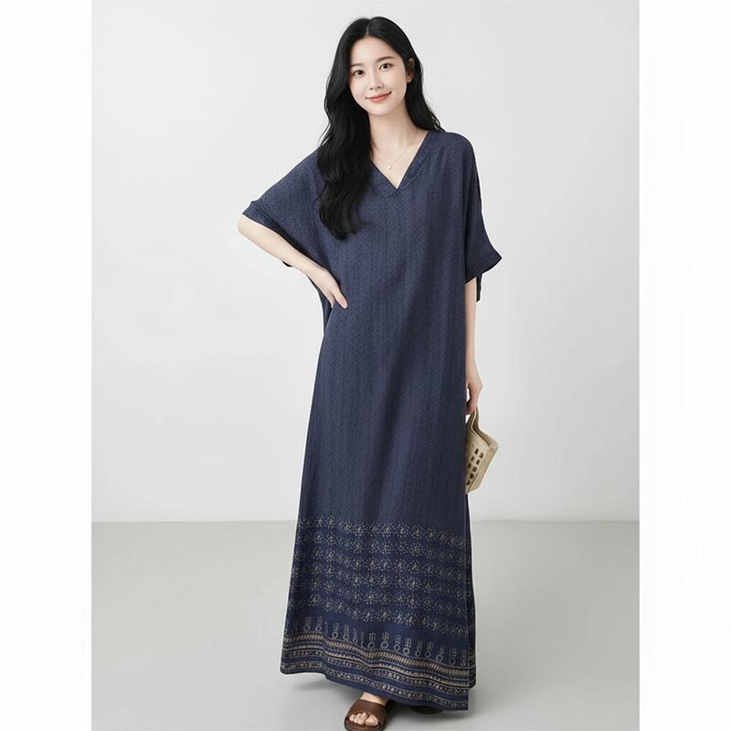 Aiyilian Bohemian Print Summer Dress L