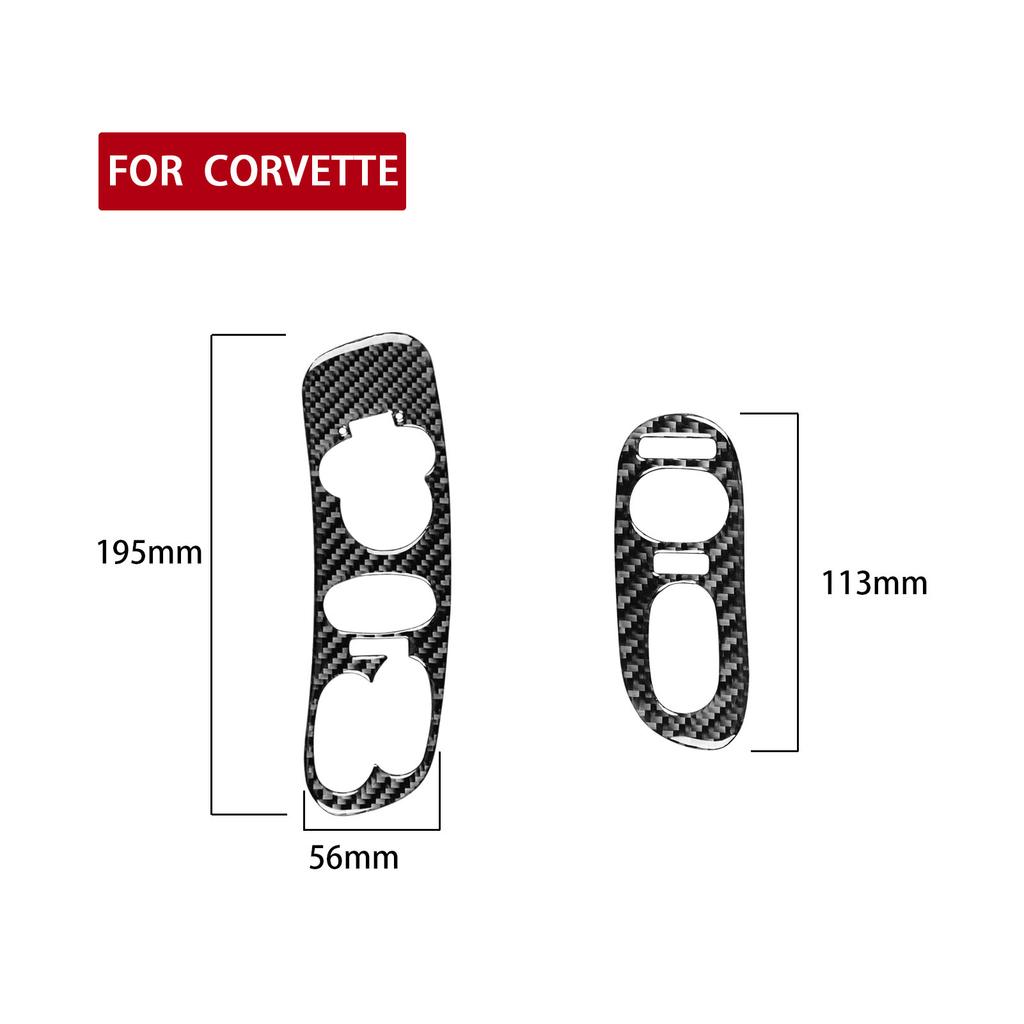 Carbon Fiber Car Accessories Window Lift Control Panel Modified Interior Trim Cover Sticker For Chevrolet Corvette C5 1998-2004