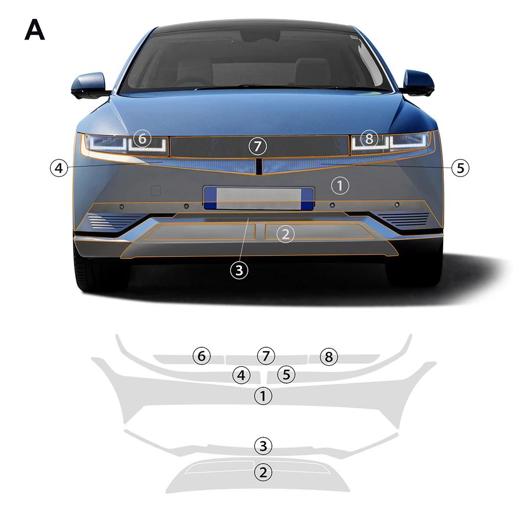 For Hyundai IONIQ 5 2022 2023 2024 9Mil TPU Scratch Resistant Car Paint Protection Film Pre-cut PPF Kit Clear Decal Accessories