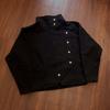2025 Herbst Schwarze Jacke mit Stehkragen und asymmetrischer Knopfleiste Lockerer Schnitt Streetwear Herren