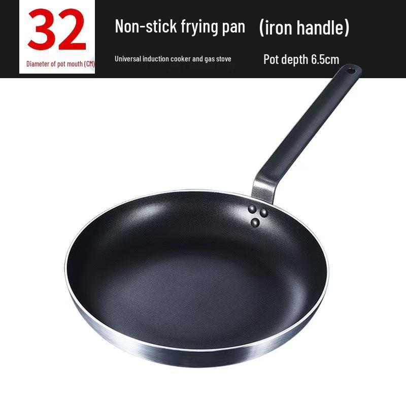 Non-Stick Single Handle Frying Pan for Steak, Eggs, and More - Compatible with Gas and Induction Cookers.