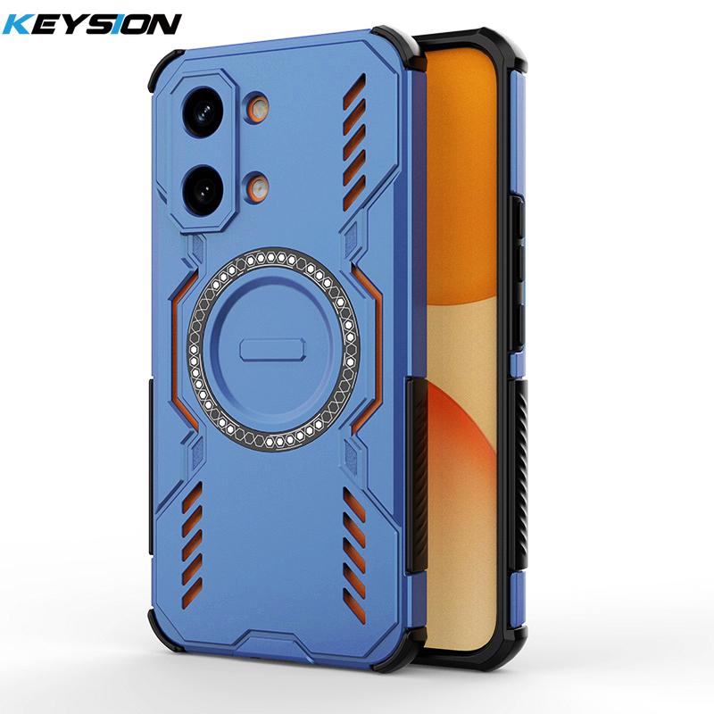 KEYSION Hollow Heat Dissipation Case for Xiaomi POCO X8 Pro Max TPU+PC Magnetic Cooling Shockproof Phone Cover for POCO X8 Pro