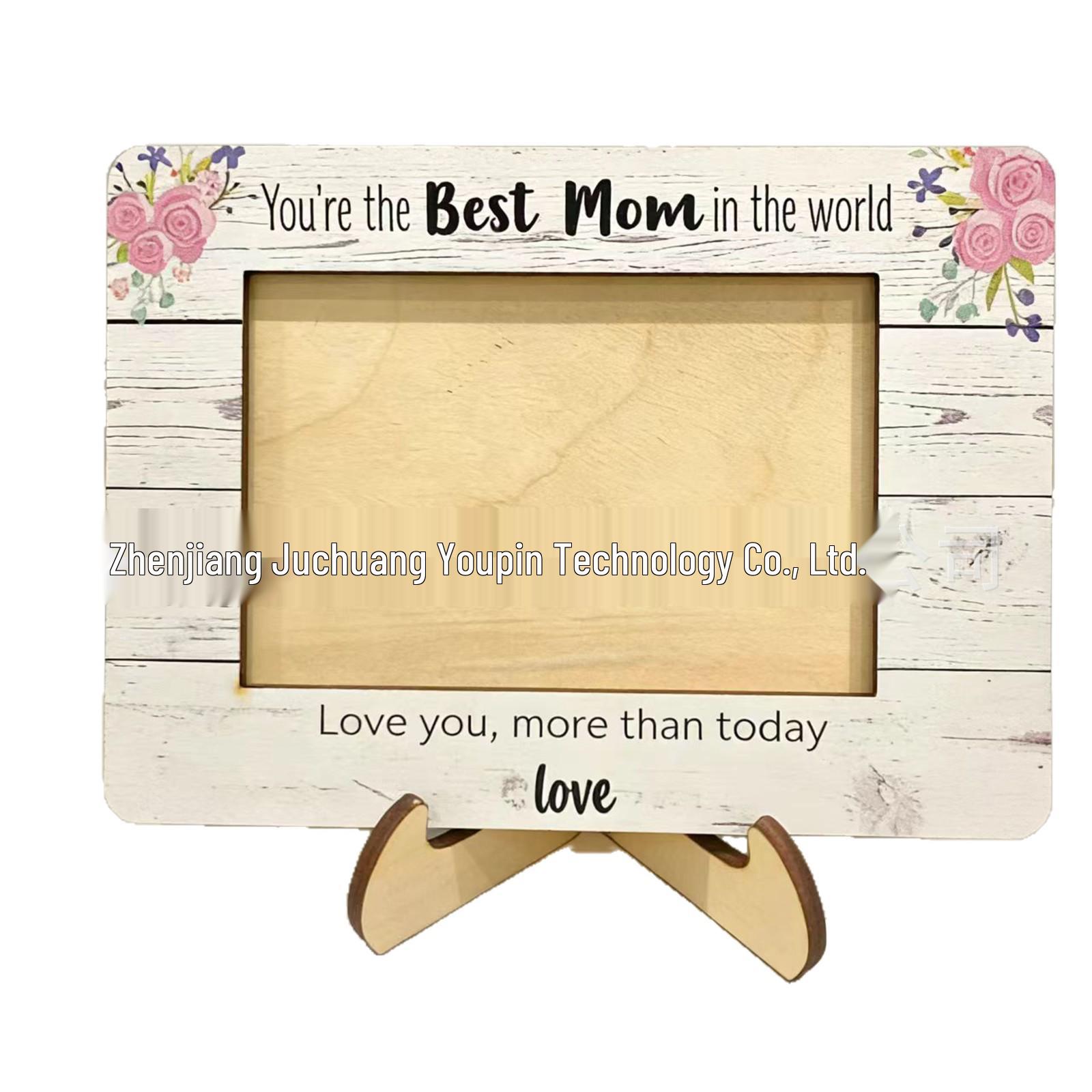 Customizable Wooden Photo Frame Ornament for Mother s/Father s Day - Personalized Gift for Mom and Dad