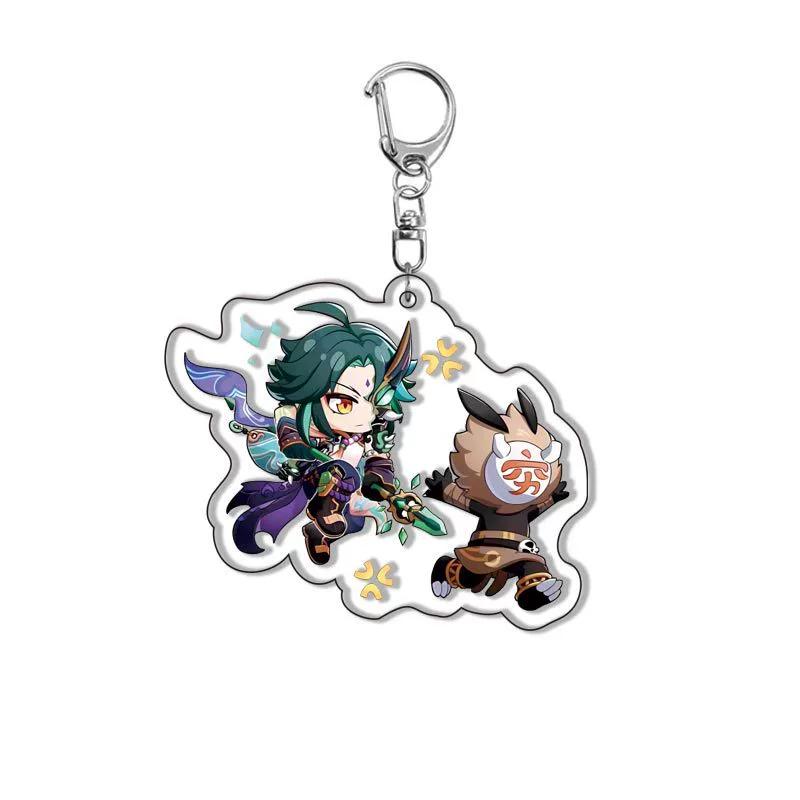 Genshin Acrylic Keychain Sweet Rain Walnut Monster Cartoon Pattern Anime Pendant