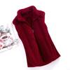 Women Winter Waistcoat High Collar Neck Protection Soft Plush Zipper Closure Solid Color