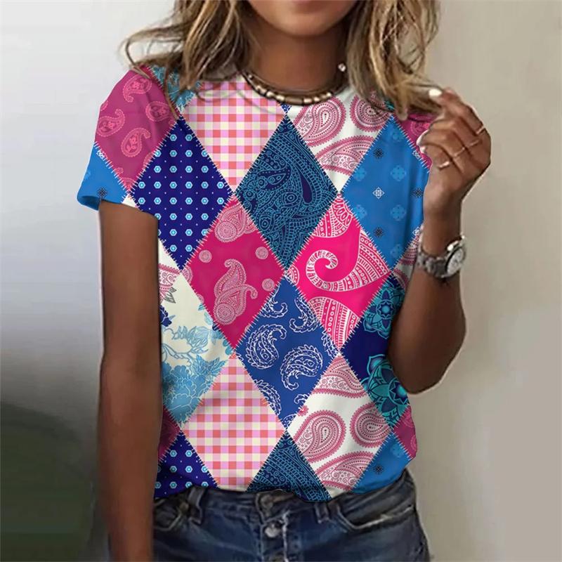 Summer Women's T-shirt New 3D Playing Card Printed Women's Large T-shirt Top Short Sleeve