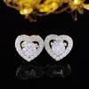 Exquisite Heart-Shaped Zircon Diamond Earrings – European & American Creative Fashion