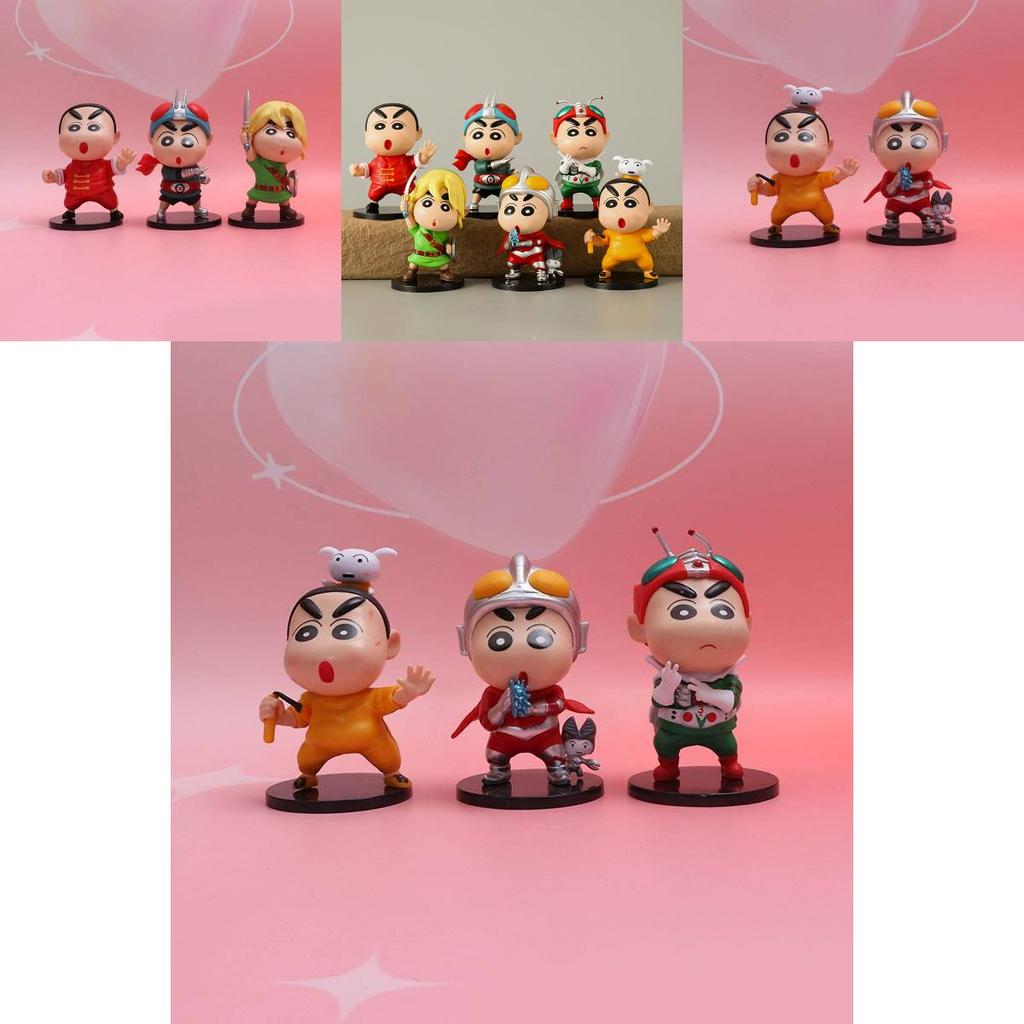 Adorable Crayon Shin Chan Figure Collection Featuring Six Unique Character Designs