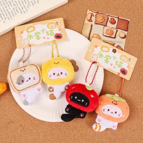 1 Pair Doll Pendant 3D Kitten Bag Pendant School Bag Decoration Car Charm with Sturdy Metal Buckle Wedding Celebration Gift