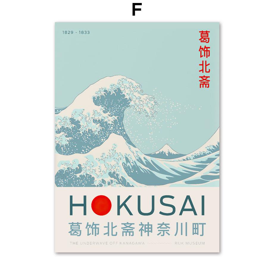 Katsushika Hokusai Wave Sun Mount Fuji Wall Art Canvas Painting Nordic Posters And Prints Wall Pictures For Living Room Decor