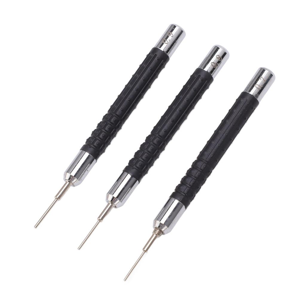 3pcs 0.7mm 0.8mm 0.9mm Pin Size Watch Band Link Remover Pin Punch Design with Alternative Needles Watch Link Removal Kit