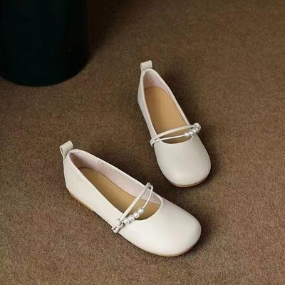 Mary Jane damesschoenen lente en zomer nieuwe modellen met rokken, kleine leren schoenen, platte zolen zachte zolen Doudou instappers, dikke hakken