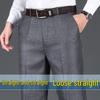 Men’s Business Casual High-Waist Straight-Leg Pants – Stretchy, Soft, Skin-Friendly, Loose Fit Dress Pants for Autumn