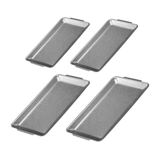 Vintage Stainless Steel Rectangular Tray Retro Industrial BBQ Platter with Double Handles Large Heavy Duty Serving Dish for Home