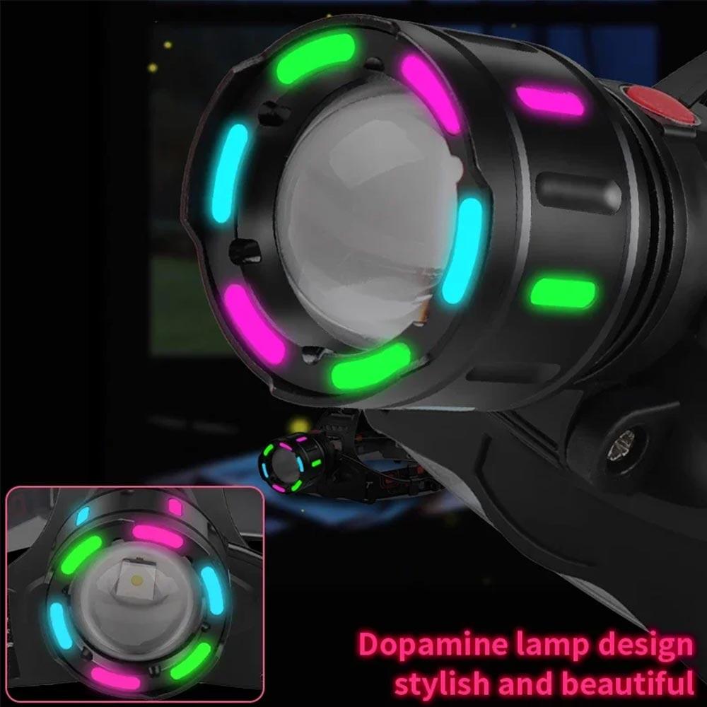 Multifunctional LED Headlamp USB Rechargeable Powerful Head Flashlight Camping Search Light Front Headlight Lantern