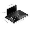 1pc no-drill black metal soap dish, includes adhesive, wall-mounted bathroom soap holder with drainage holes, soap rack