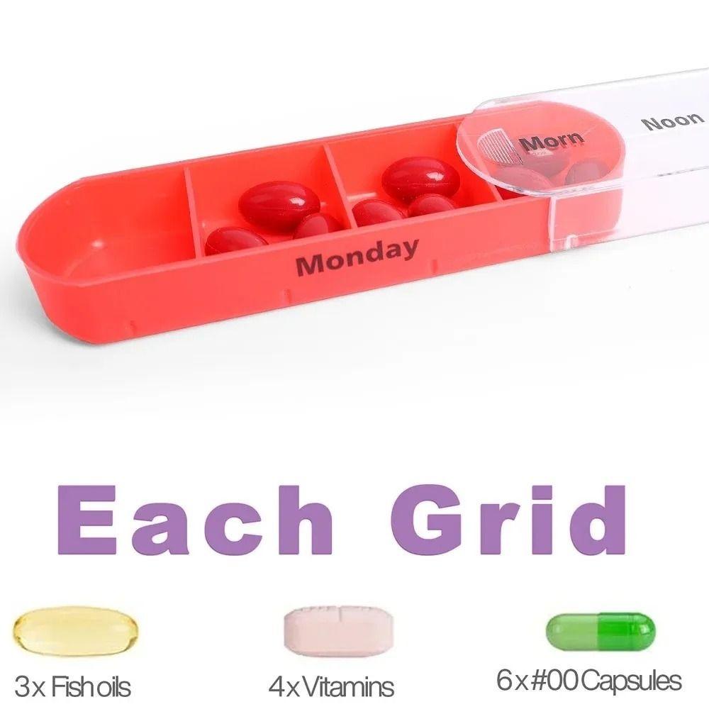 Medizinbox mit 4 Fächern Wöchentlicher Pillenorganisator Tragbare Pillendose 7 Tage