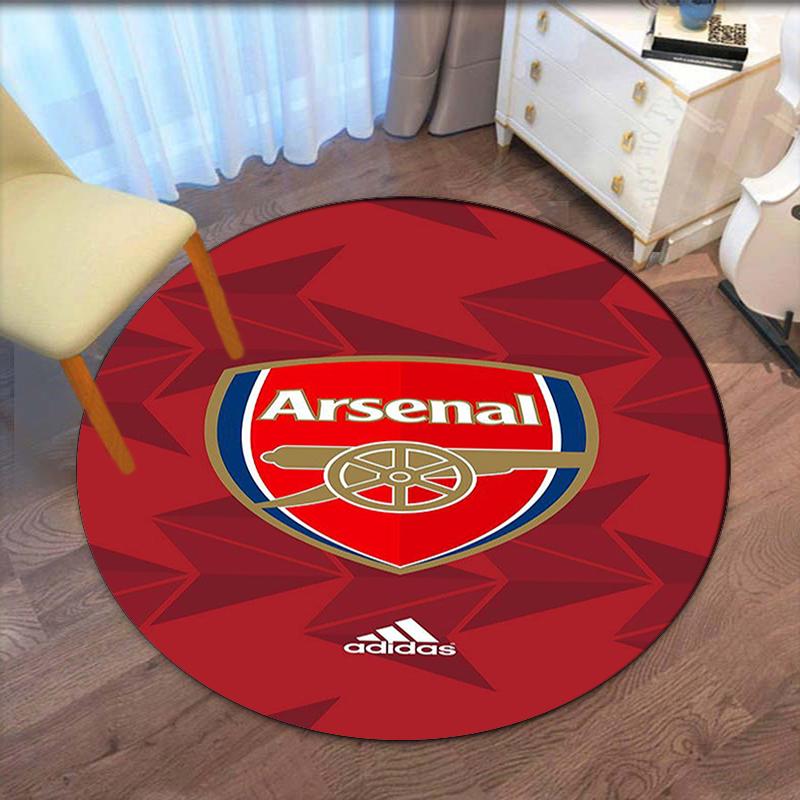 Arsenal Football Club Printed Round Rug Carpet Chair Rug Area Rug Entryway Doormats,for Office Chair Living Room Bedroom Kitchen Room.