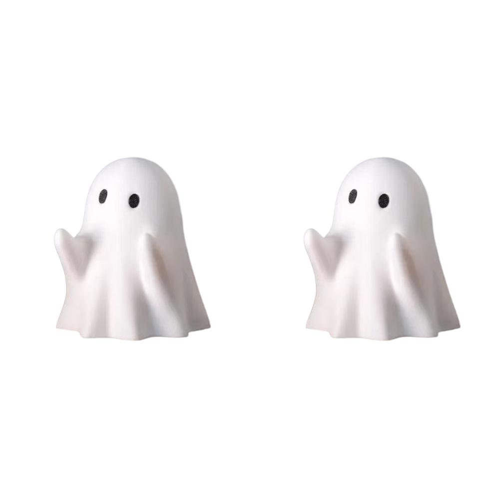 Cute Ghost Pen Holder Ornaments Halloween Adorable Ghost Pencil Stand Resin Ghost Figurine For Home Office Desktop Decorations