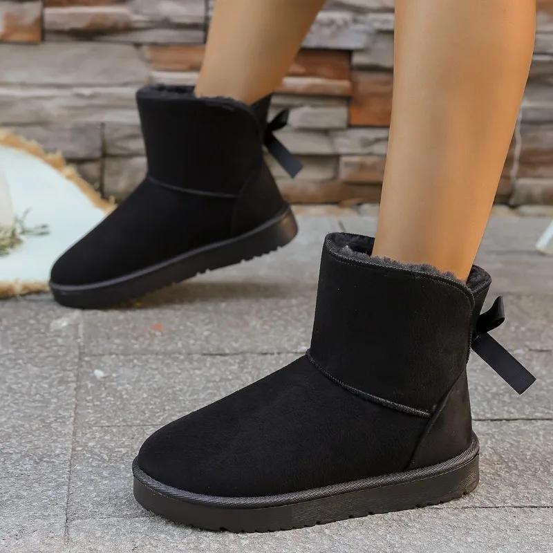 

Fashion 2025 Winter New Fashionable Women s Warm Snow Boots Round Head Thickened Winter Warm Boots Women s Casual Snow Boots 36 чёрный
