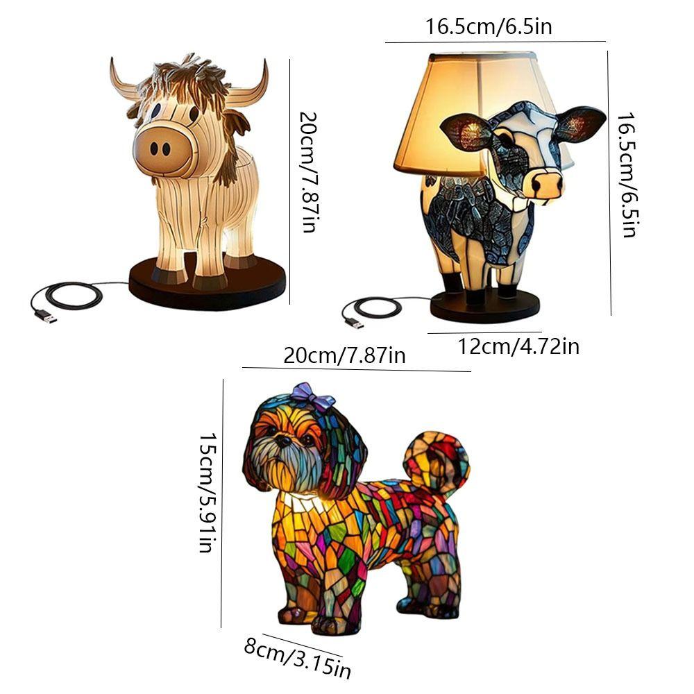 3D Tier Tischlampe Rinderförmige Nachttischlampe Mode Kalb LED Lampe Büro