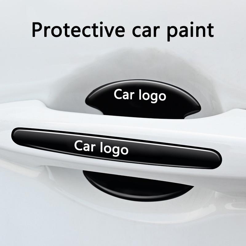 8pcs Car Door Handle Bowl Sticker Anti-collision Protection Strips Decals for Mitsubishi ASX Chaveiro Lancer Outlander Pajero EX