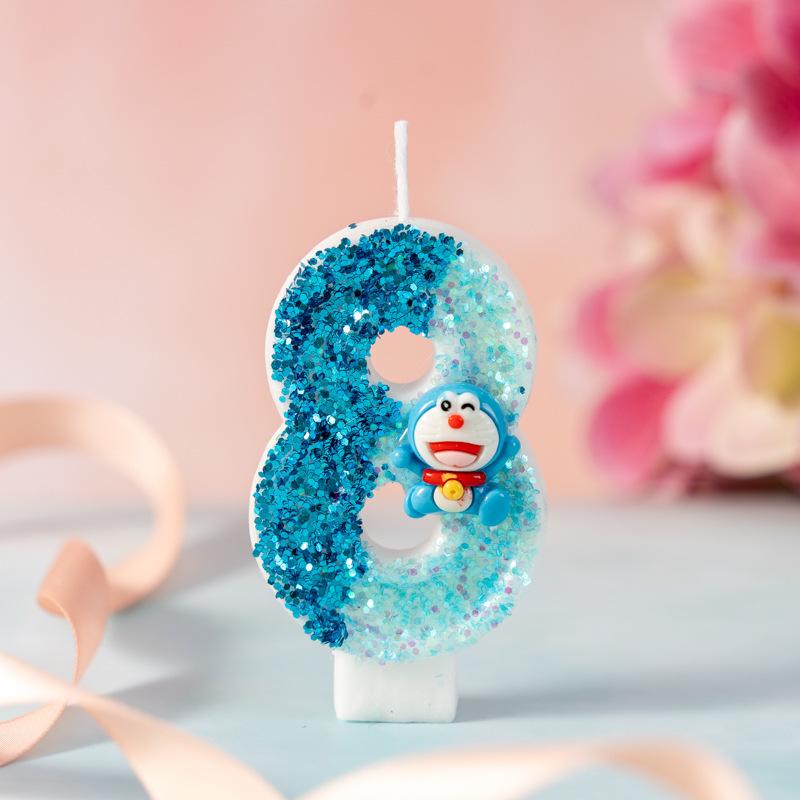 Creative New Product Cute Digital Birthday Party Cake Candle 0-9 Cartoon Plug-in Decorative Crafts