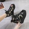 Hot Print Leisure Wedges Women's Shoes 2025 Summer Shoes Women Sandals Platform Shoelaces High Heels Casual Shoes Woman
