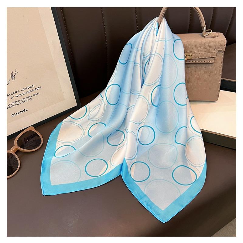 Women S Korean Style Geometric Square Scarf For Spring Summer Neck Decoration