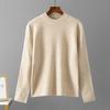 Women's Autumn/Winter Loose Knit Sweater - Half-High Collar, Long Sleeve, Solid Color