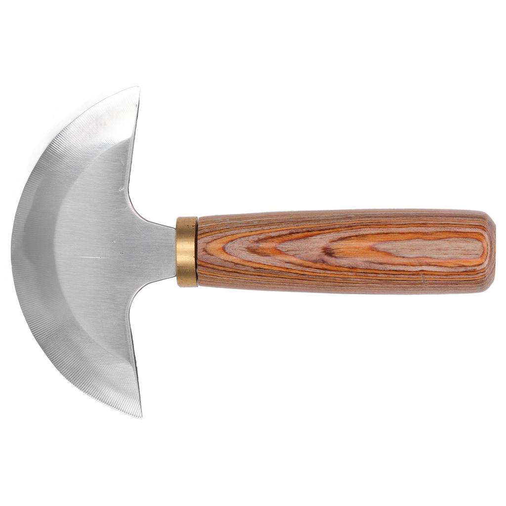 Leather Cutting Knife Fine Polishing Easy Control Semi Circular Leather Edging Knife Leather Cutter with Wood Handle