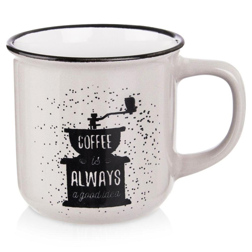 Ceramic Mug for Drinking Coffee Tea Herbs Drinks White 370 Ml